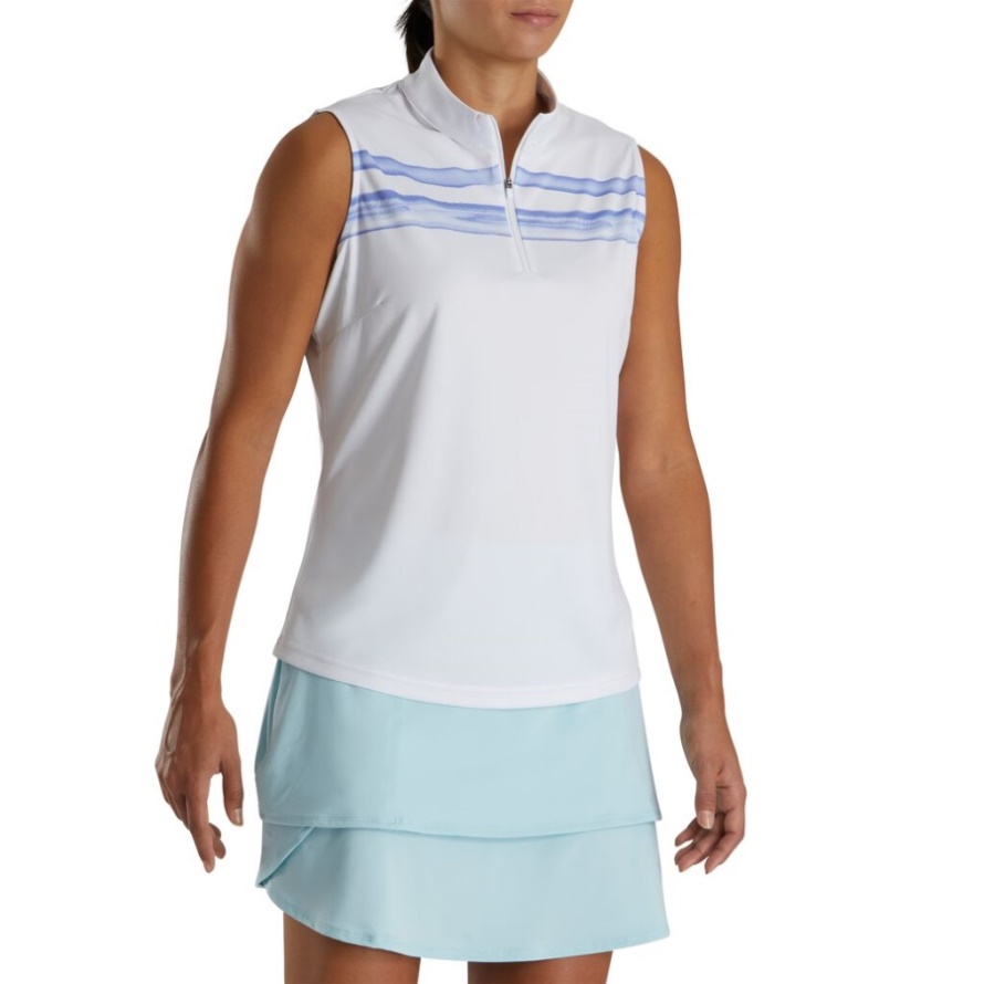 White-Violet Footjoy CA Sleeveless Watercolor Block Women-Previous Season Style New