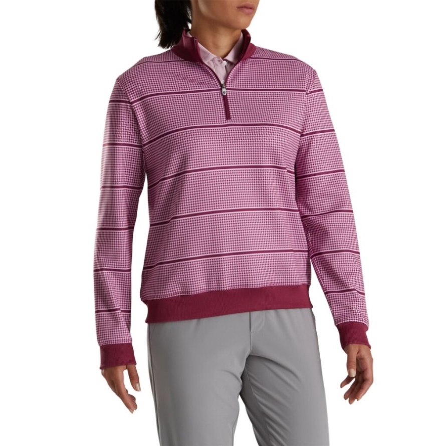Half-Zip Houndstooth Print Mid-Layer Women Fig Footjoy CA