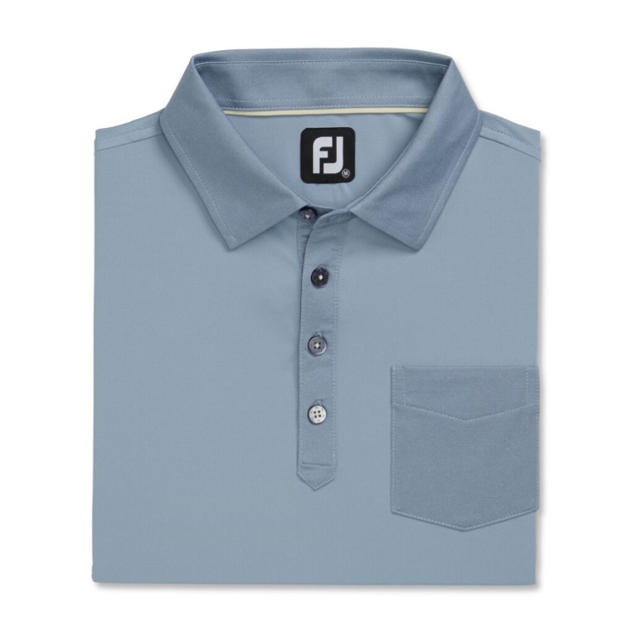 Dove Grey Tonal Trim Solid Pocket Lisle Self Collar Footjoy CA