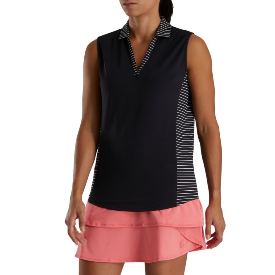 Black Footjoy CA Sleeveless Open Placket Women