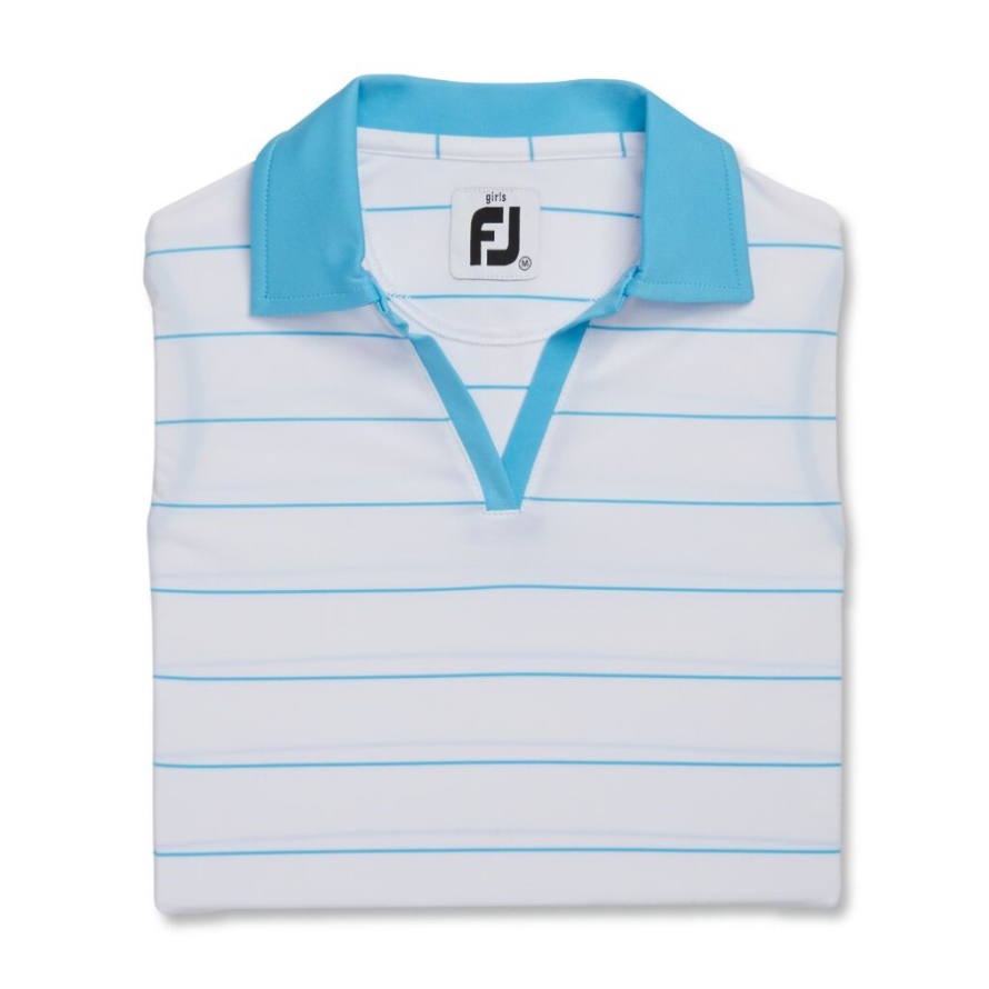 Footjoy CA Sleeveless Shirt Junior Girl White-Aqua