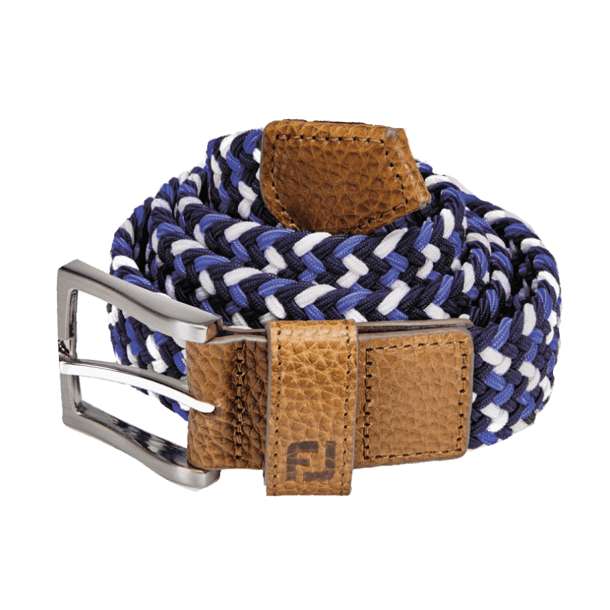 Ocean-White-Black Footjoy CA Multi Woven Golf Belt