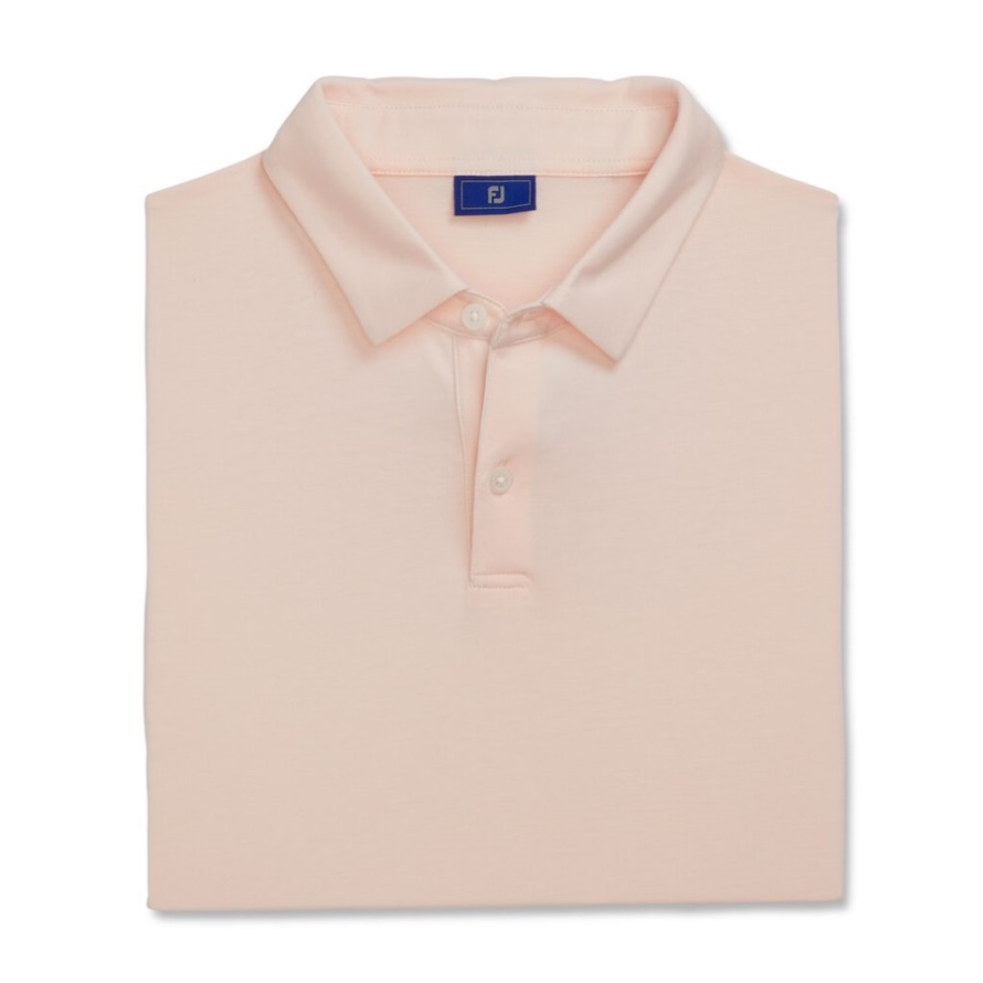 Footjoy CA Shell Pink Athletic Fit Solid Jersey Self Collar