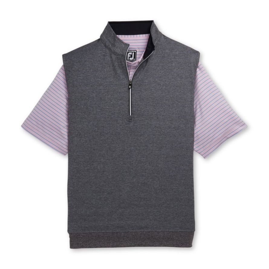 Charcoal Heather Footjoy CA Half-Zip Jersey Vest