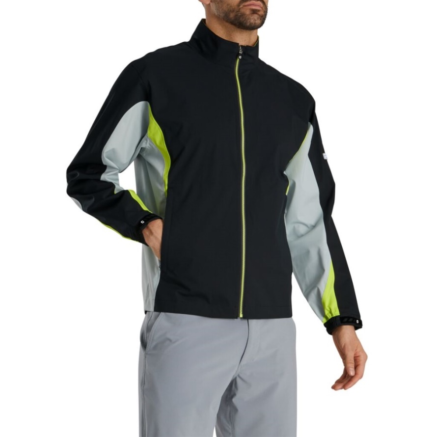 Footjoy CA HydroLite Rain Jacket Black-Silver Lime