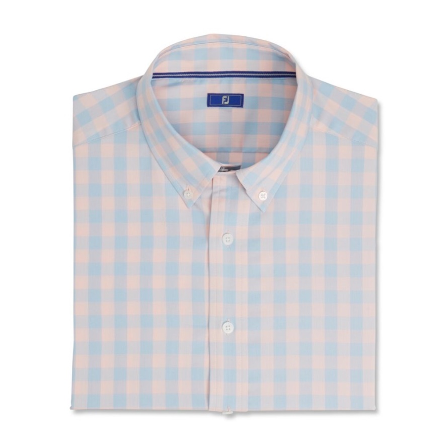 Light Pink-Mist Gingham Stretch Cotton-Previous Season Style Footjoy CA