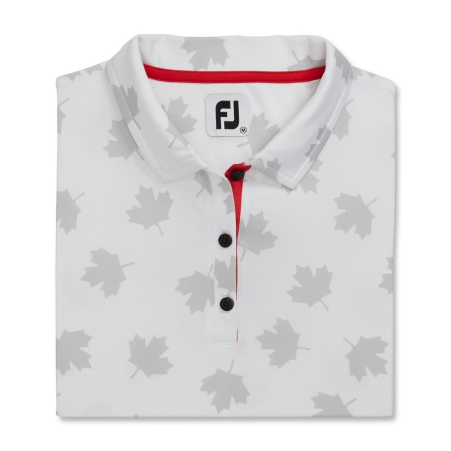 White-Red Footjoy CA Tonal Leaf Print Women