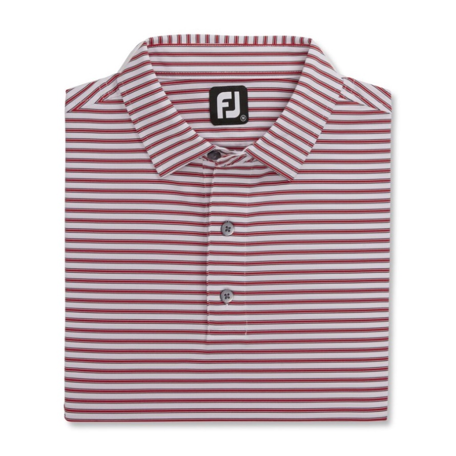 White-Red-Navy Footjoy CA Stretch Lisle Pinstripe