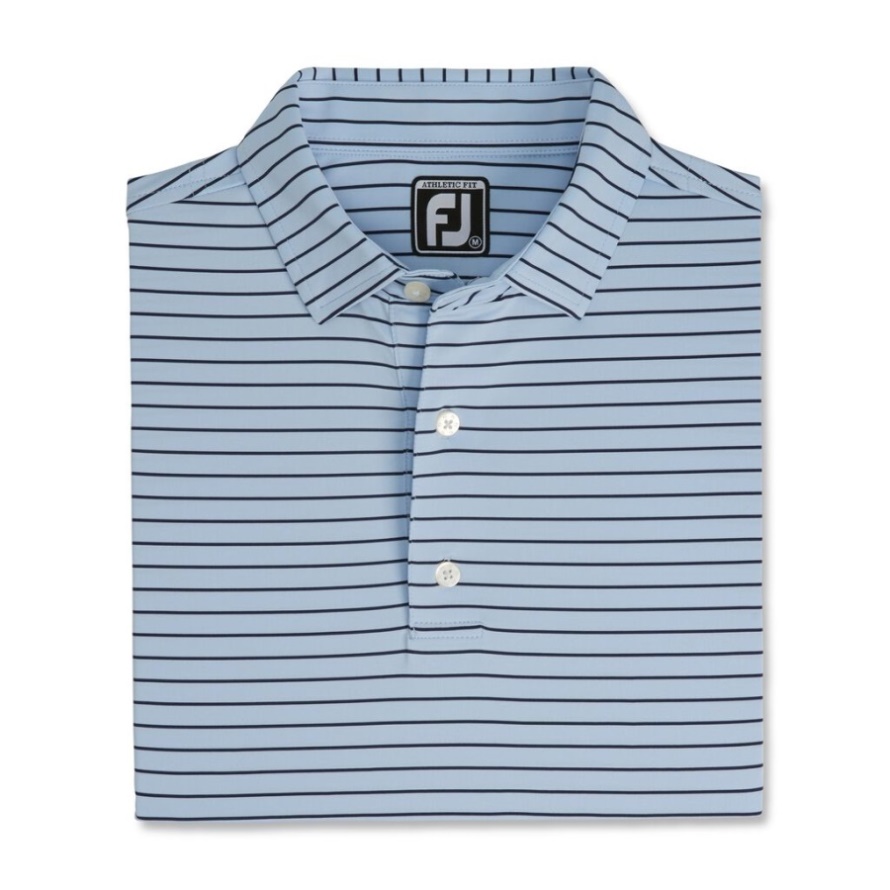 Sky-Navy Footjoy CA Athletic Fit Classic Stripe Self Collar