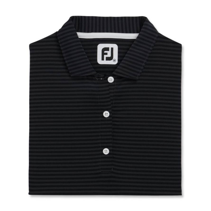 Footjoy CA Black Cap Sleeve Tonal Stripe Women-Previous Season Style New