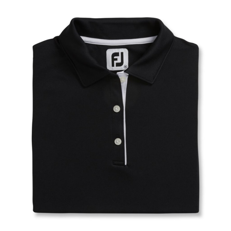 ProDry Interlock Sleeveless Shirt Self Collar Women Black Footjoy CA