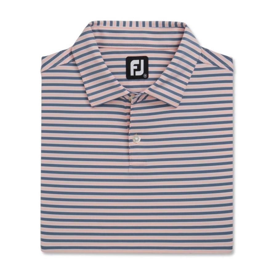 Mini Regimental Stripe Lisle Self Collar Quartz Pink-Graphite-White Footjoy CA