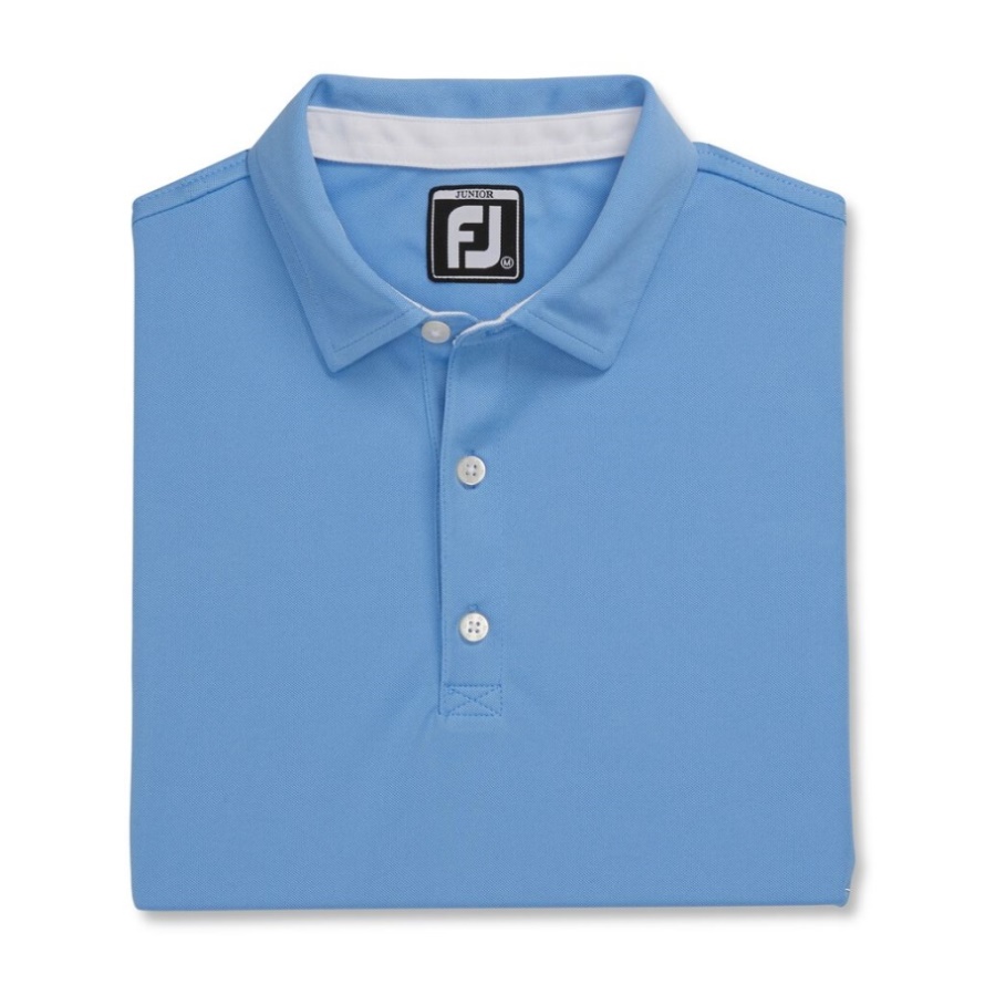 Solid Pique Self Collar Junior Footjoy CA Light Blue