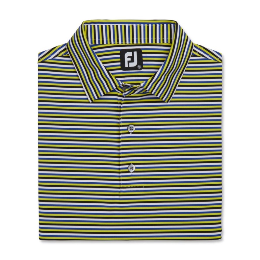 Multi Stripe Lisle Self Collar White-Ocean-Key Lime-Black Footjoy CA