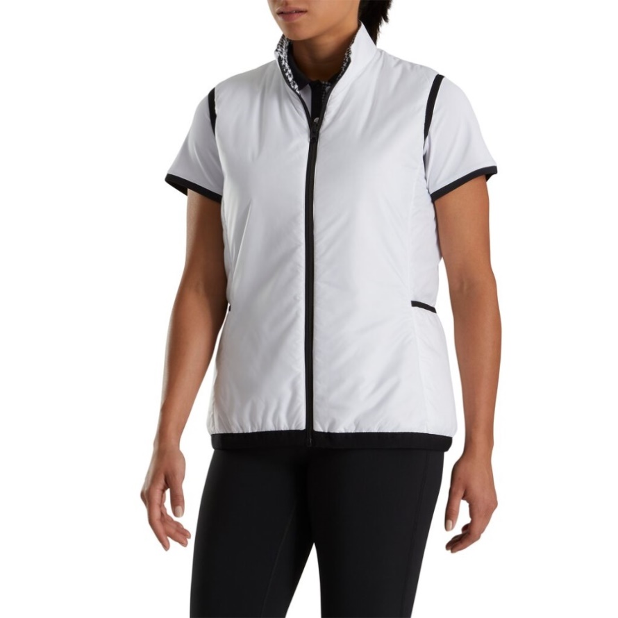 Footjoy CA Insulated Reversible Vest Women White-Black Houndstooth