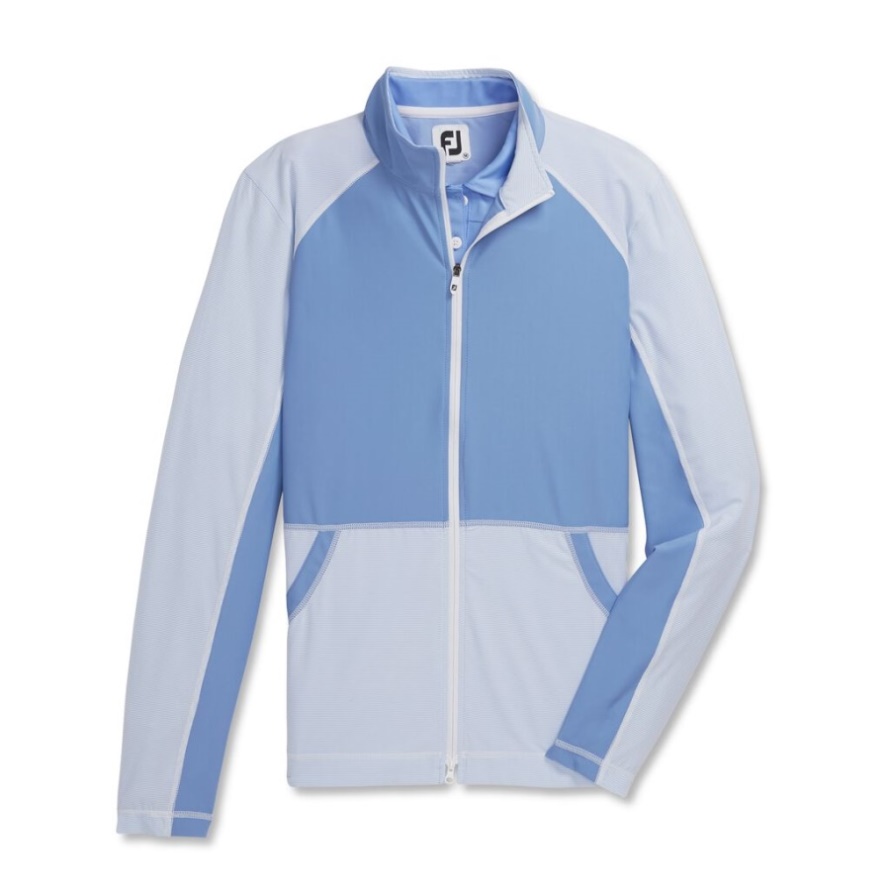 Full-Zip Mini Stripe Mid Layer Women-Previous Season Style Footjoy CA Blue-White