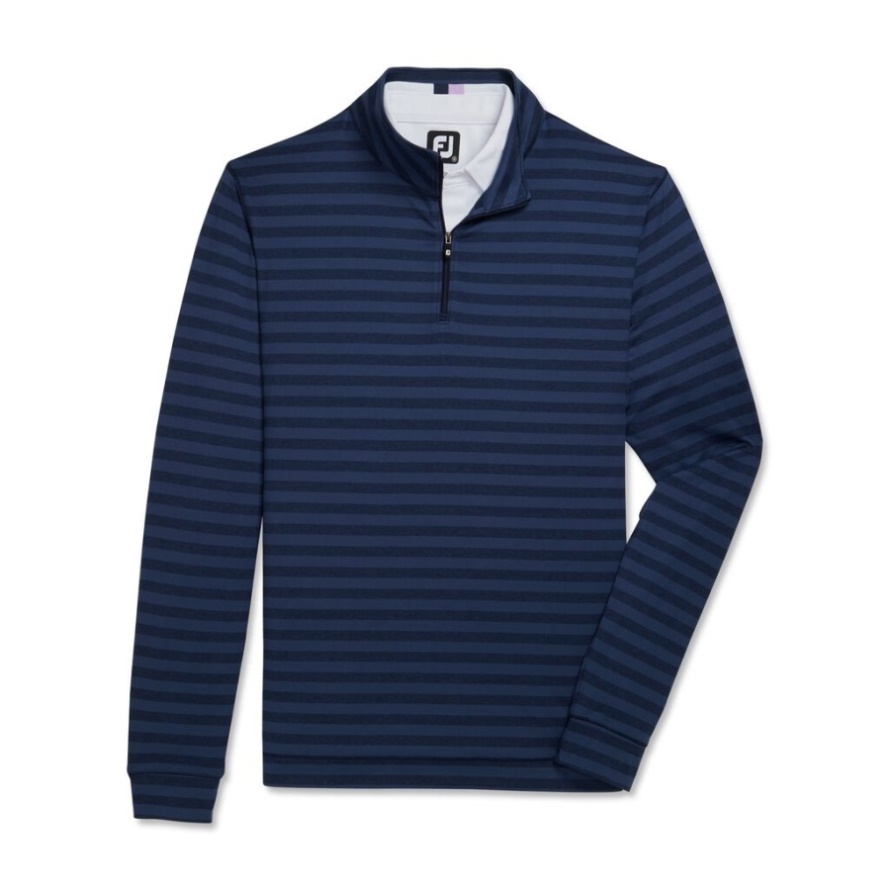 Footjoy CA Tonal Stripe Peached Jersey Quarter Zip-Previous Season Style Navy