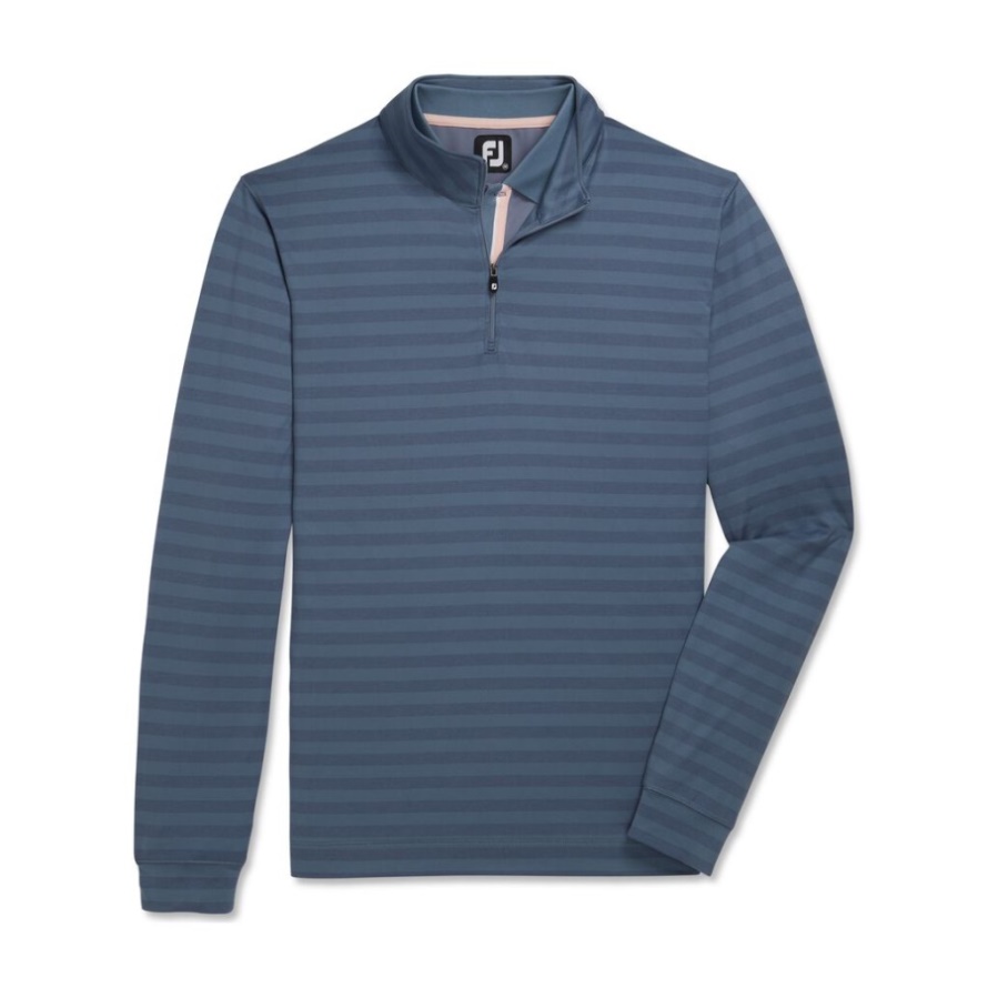 Footjoy CA Graphite Tonal Stripe Peached Jersey Quarter Zip-Previous Season Style