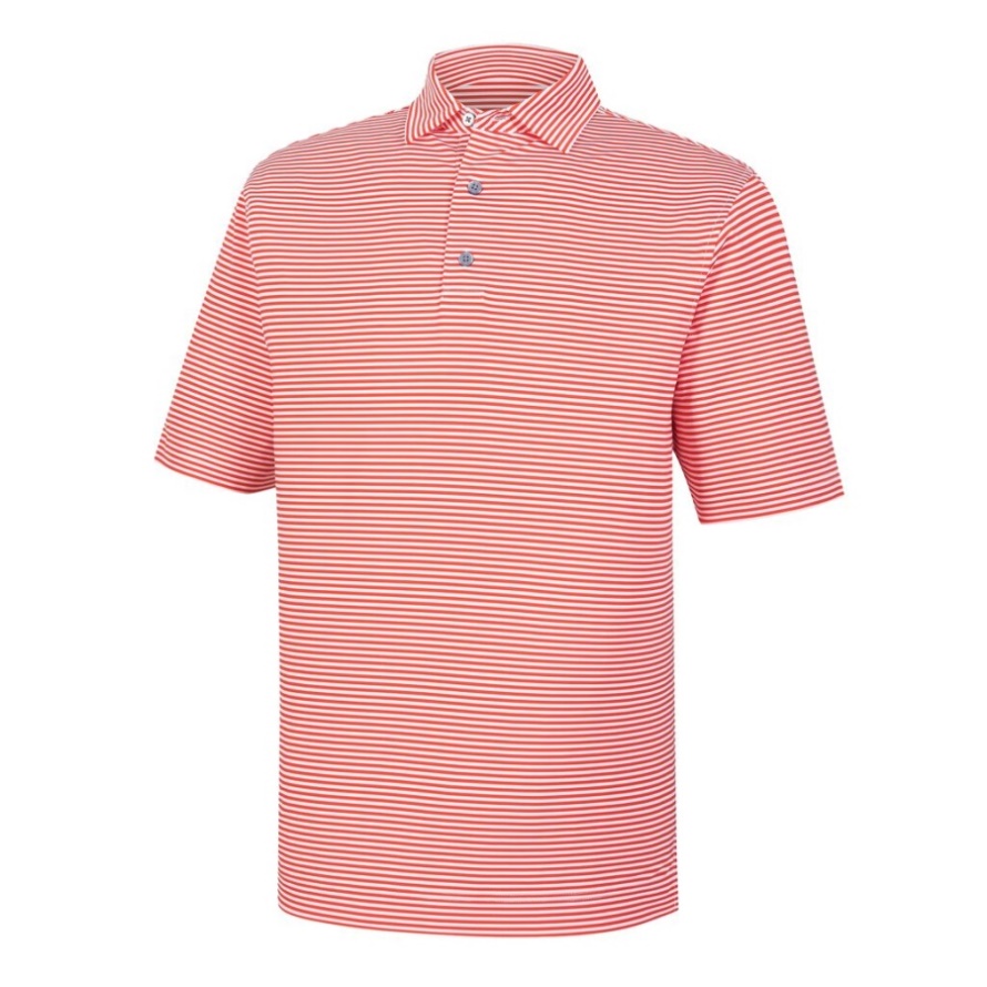 Scarlet-White Lisle Feeder Stripe Self Collar Footjoy CA