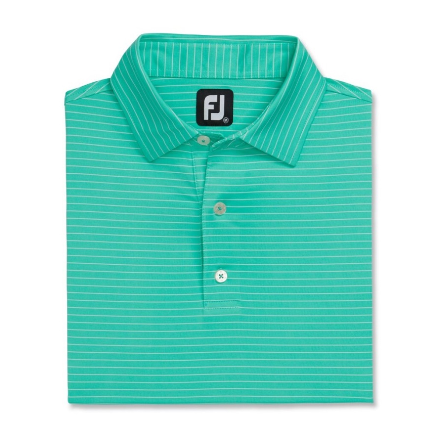 Footjoy CA Green-White Lisle Classic Pencil Stripe