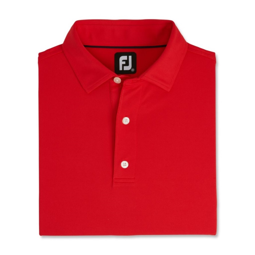 Footjoy CA Red Performance Stretch Pique Solid Self Collar