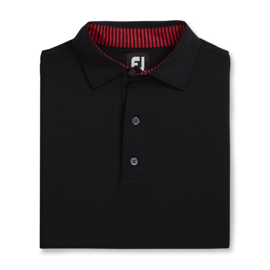 Black Solid Lisle Self Collar Footjoy CA