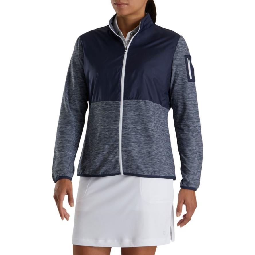 Navy Footjoy CA Full-Zip Space Dye Mid-Layer Women