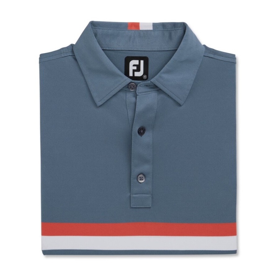 Graphite-Coral-White Double Chest Band Pique-Previous Season Style Footjoy CA