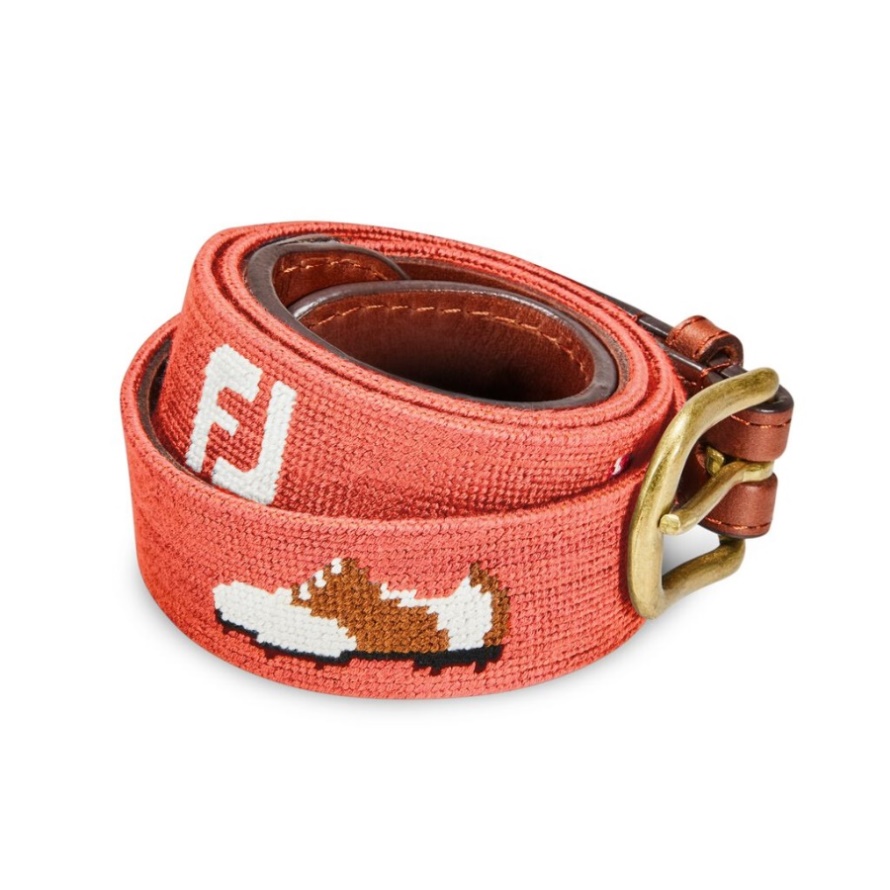 Footjoy CA Melon Needlepoint Belt