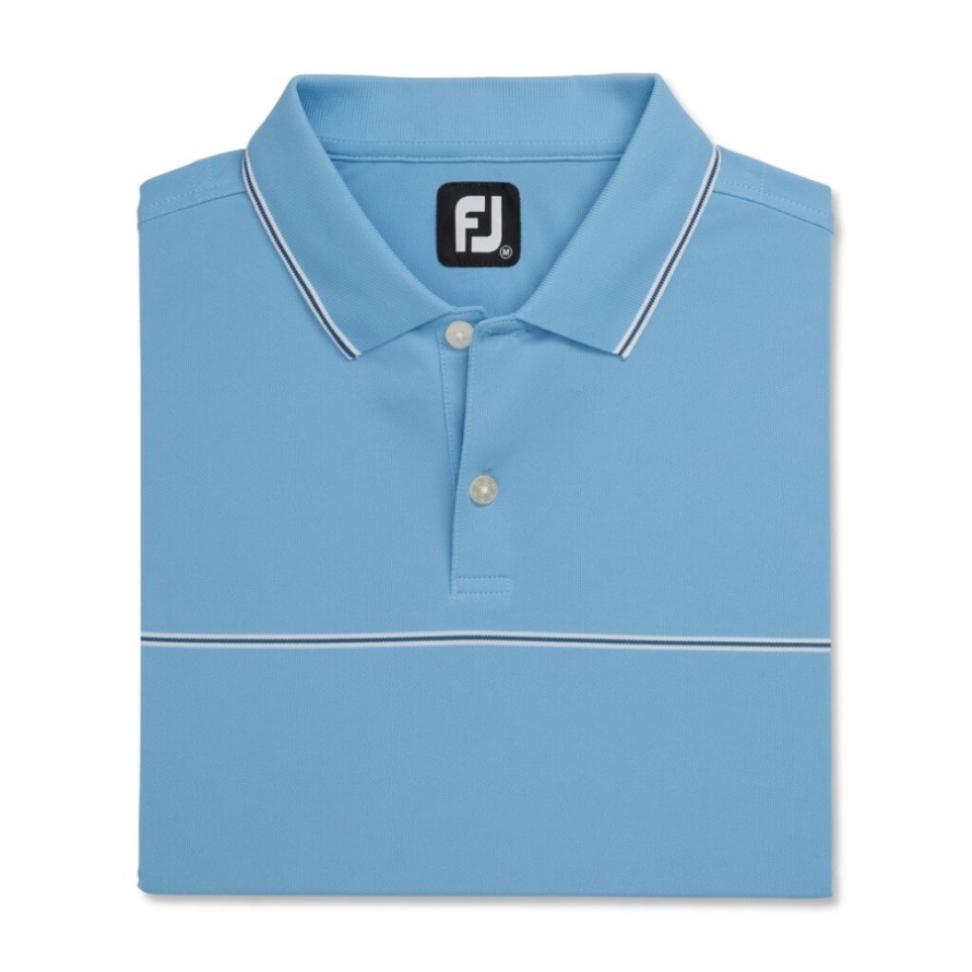 Dusk Blue Small Details Stretch Pique Knit Collar Footjoy CA
