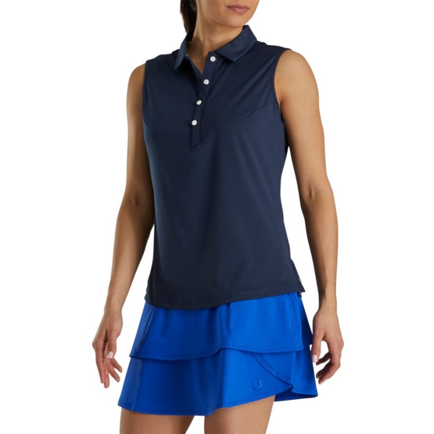Navy Solid Lisle Sleeveless Women Footjoy CA