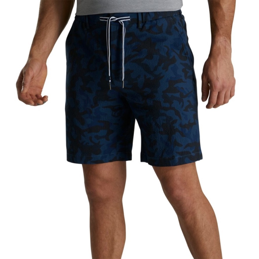 Navy Camo Footjoy CA Seersucker Traveler Shorts