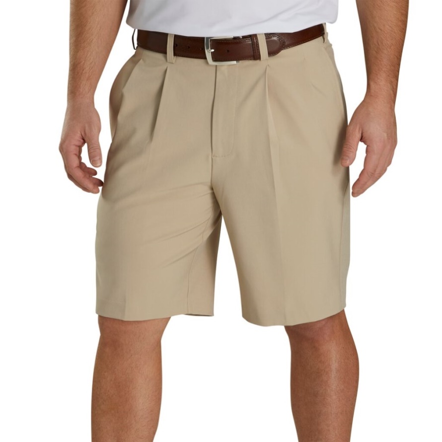 Khaki Footjoy CA Pleated Shorts 9.5'' Inseam