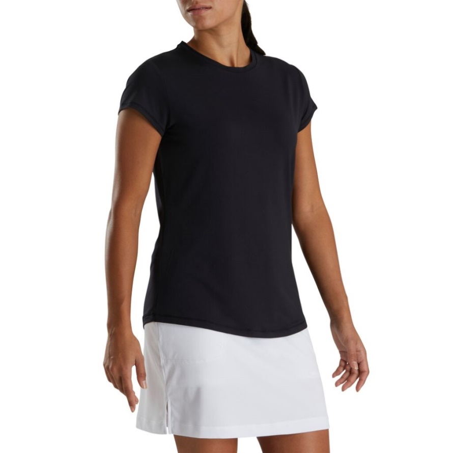 Short Sleeve Crew Neck Women Black Footjoy CA
