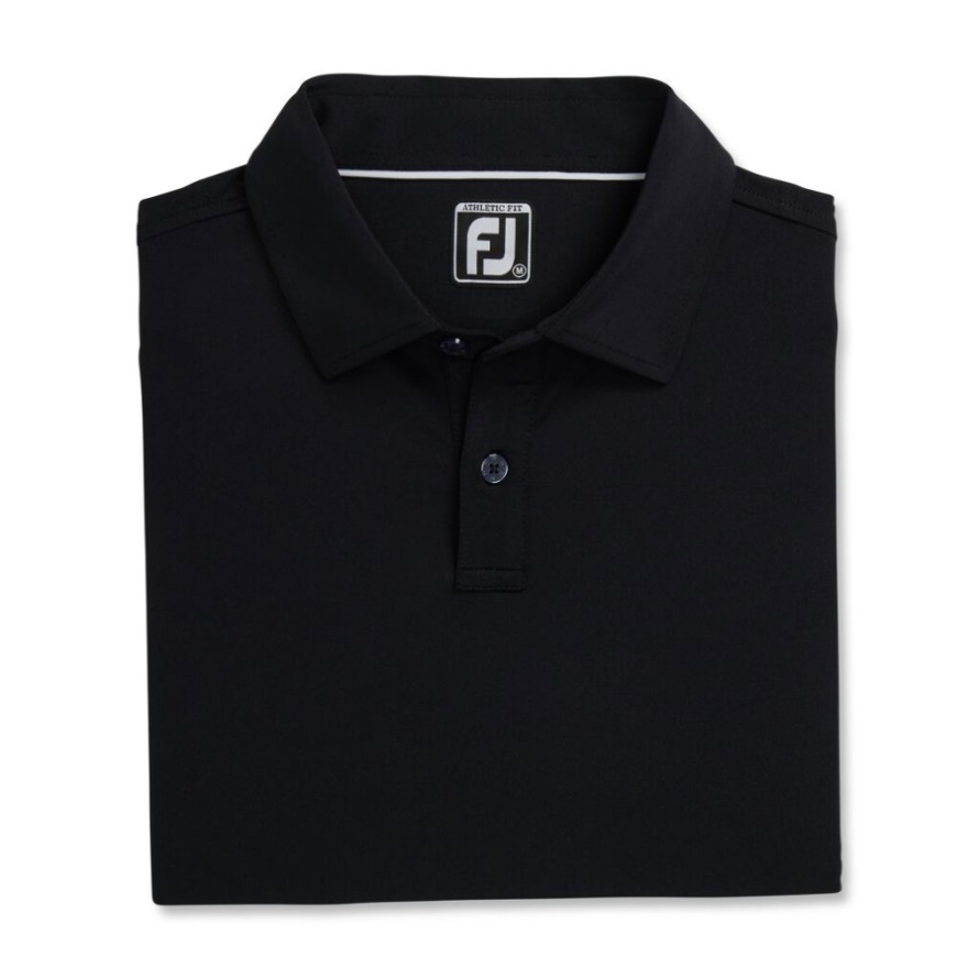 Black Athletic Fit Solid Lisle Self Collar Footjoy CA