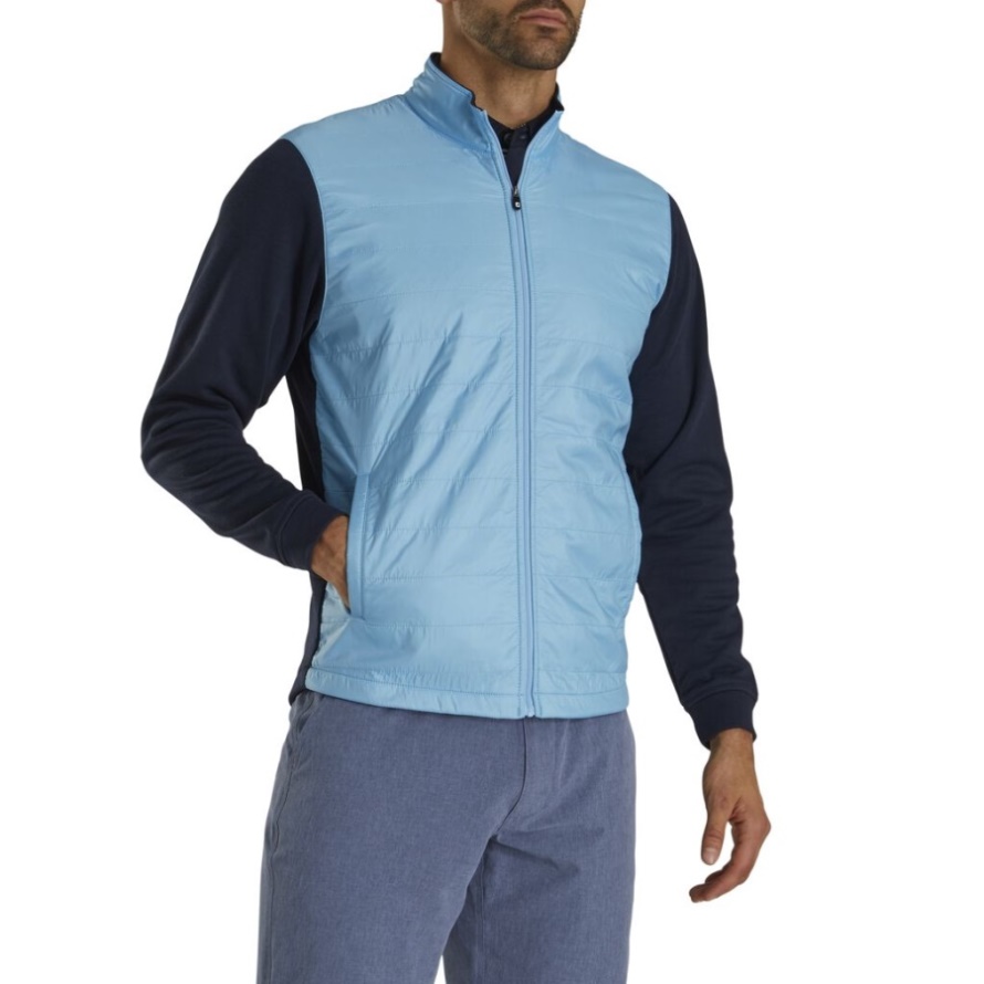 Footjoy CA Light Blue-Navy Full-Zip Hybrid Jacket