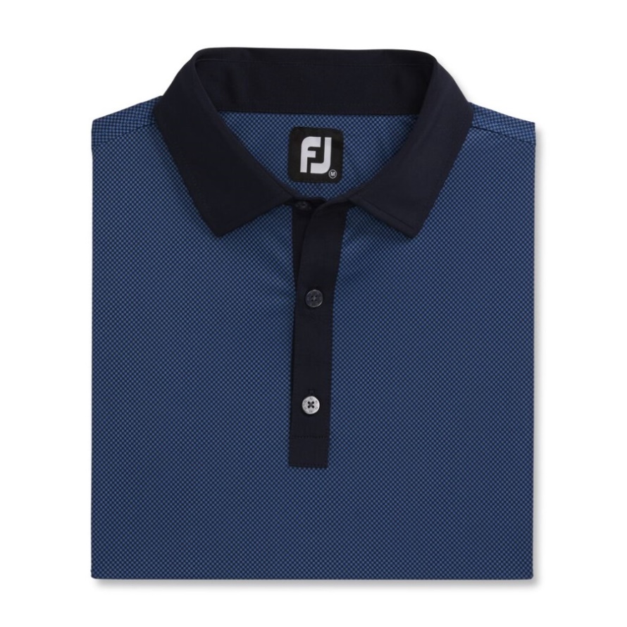 Footjoy CA Stretch Lisle Mini Check Print Navy-Blue