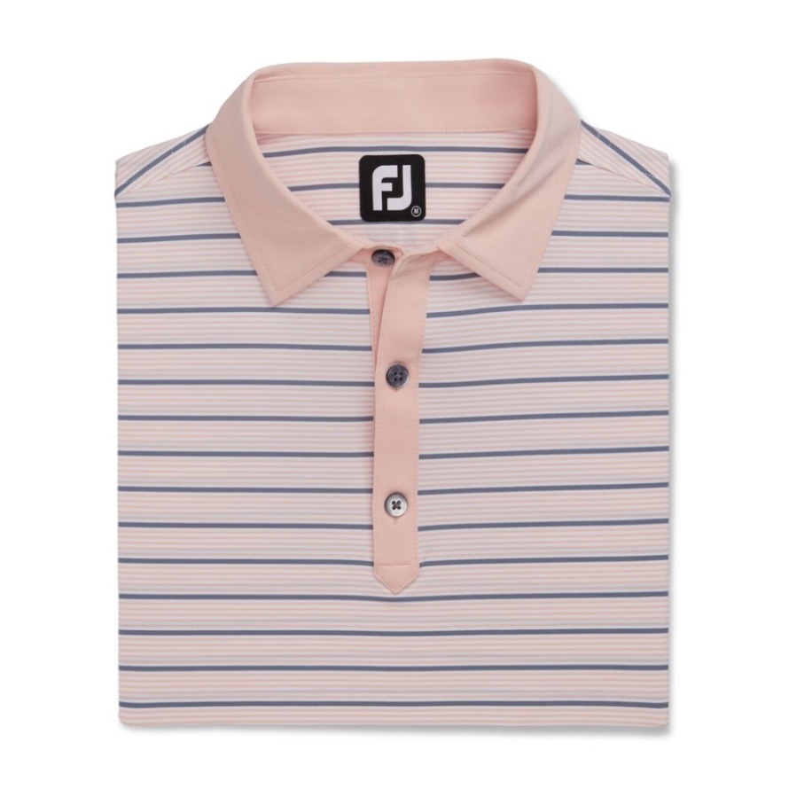 Accented Stripe Lisle Self Collar Footjoy CA Quartz Pink-White-Graphite