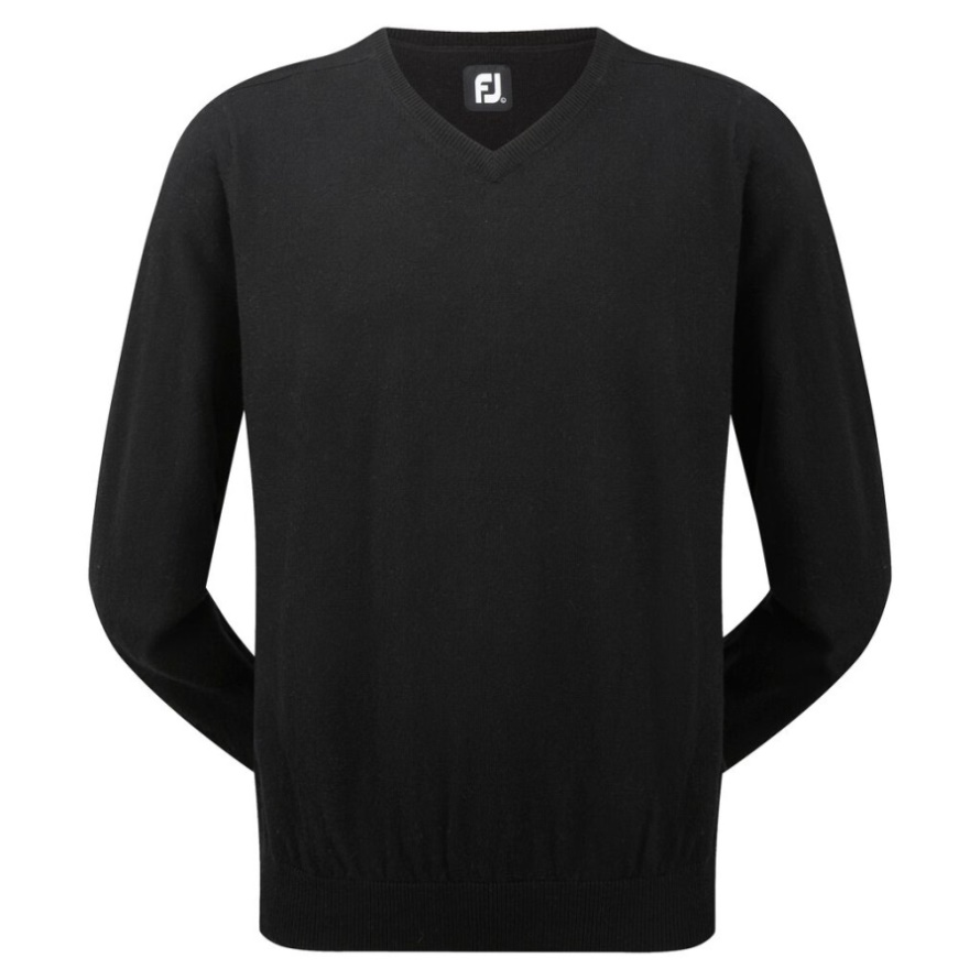 Black Lambswool V-Neck Pullover Footjoy CA