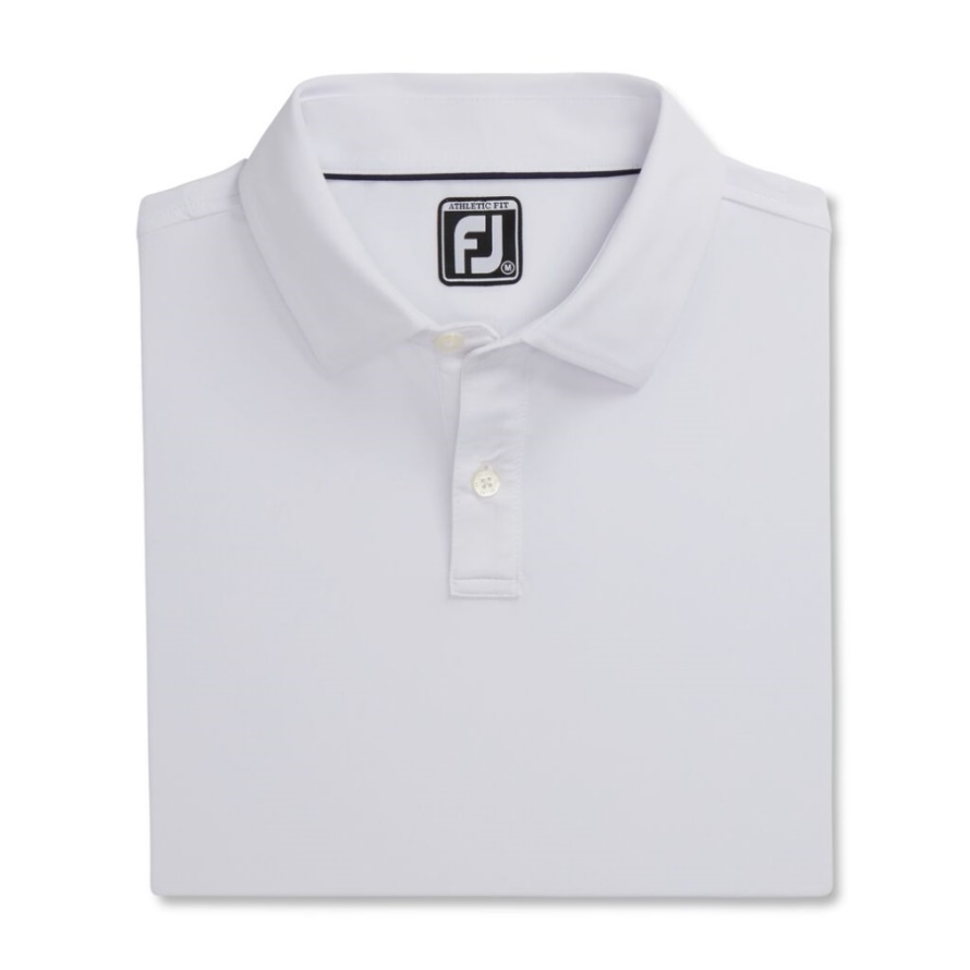 White Footjoy CA Athletic Fit Solid Lisle Self Collar