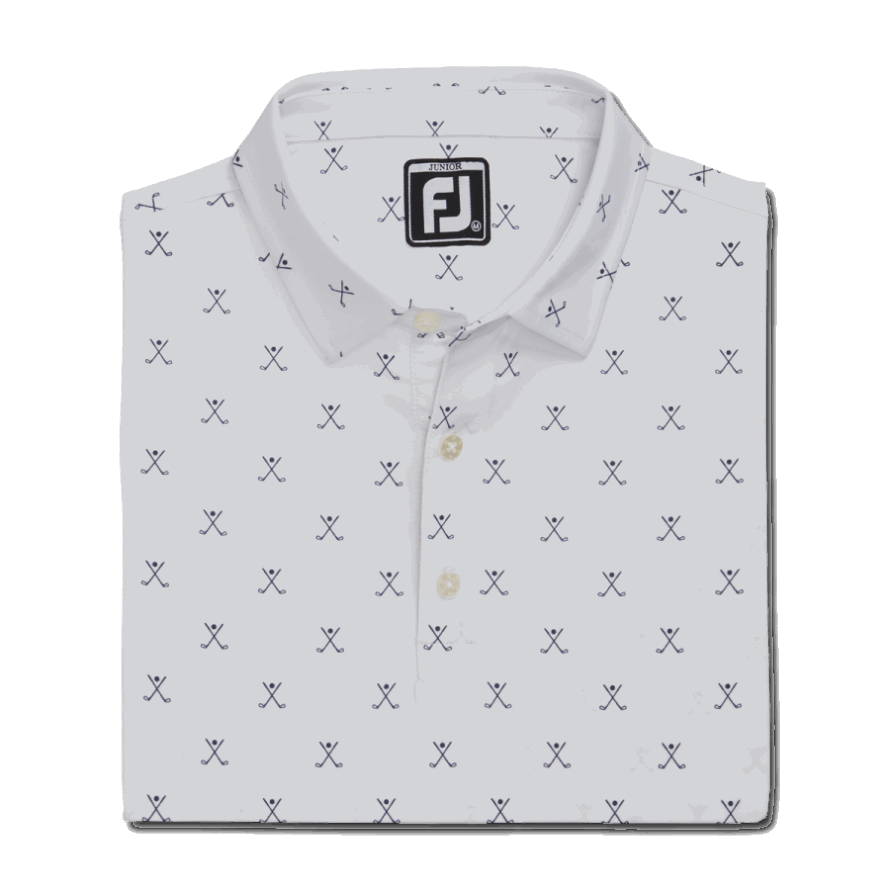 Golf Print Shirt Junior White Footjoy CA