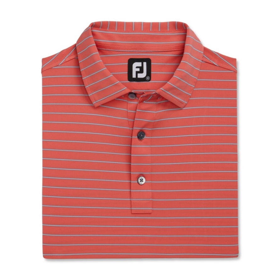 Triple Pinstripe Lisle Self Collar Coral Footjoy CA