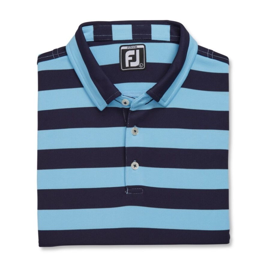 Rugby Stripe Pique Junior Light Blue-Navy Footjoy CA