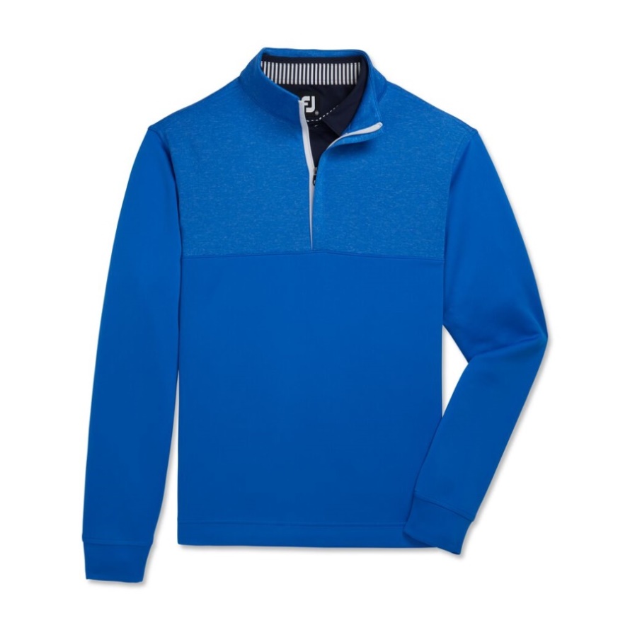 Footjoy CA Heather Yoke Half-Zip Mid-Layer Royal