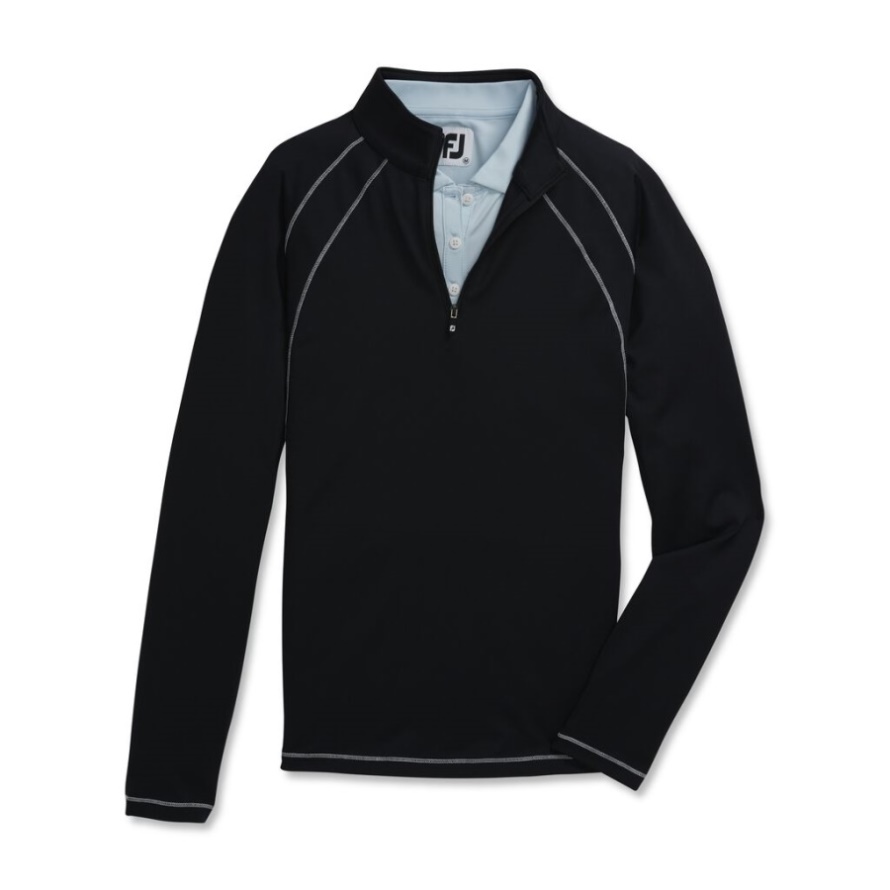 Jersey Knit Quarter-Zip Mid-Layer Women-Previous Season Style Footjoy CA Black