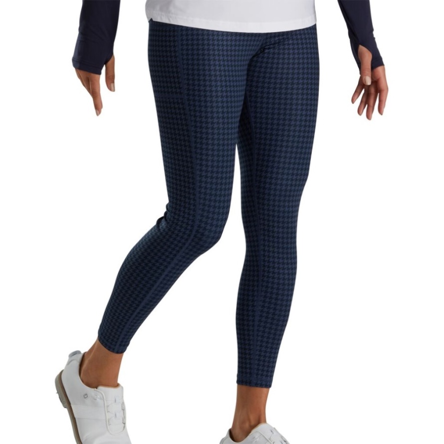 Footjoy CA Navy Houndstooth Print Leggings Women