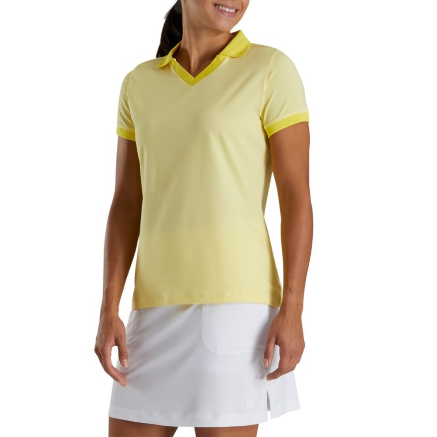 Footjoy CA Yellow End On End Open Collar Women