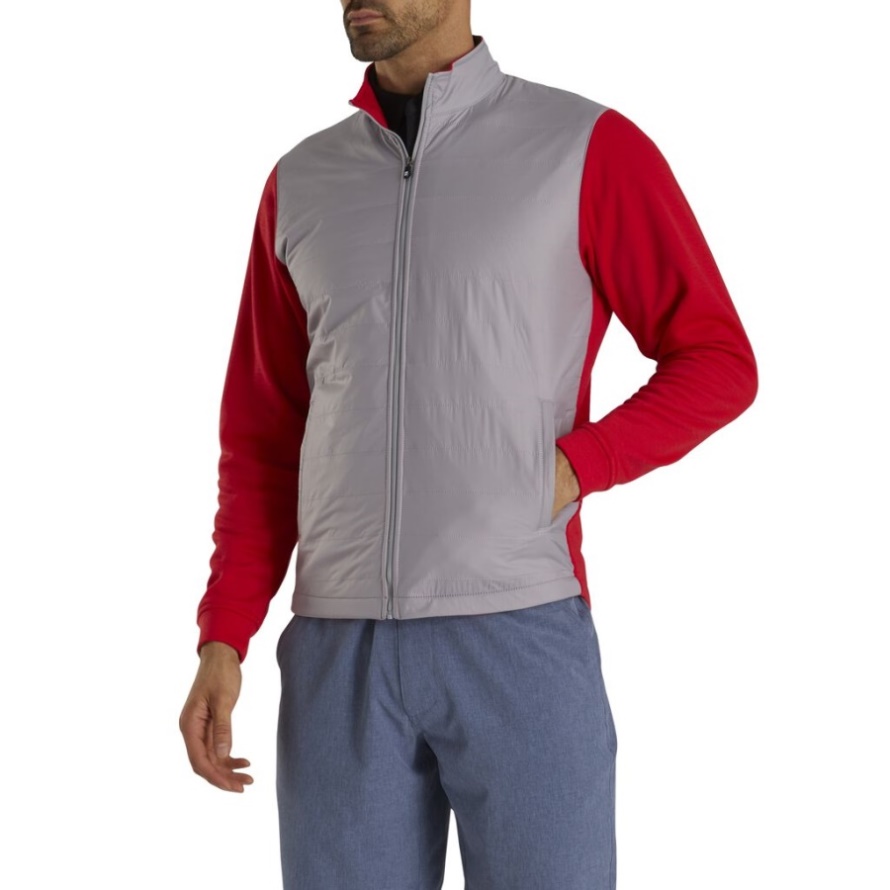 Grey-Red Footjoy CA Full-Zip Hybrid Jacket