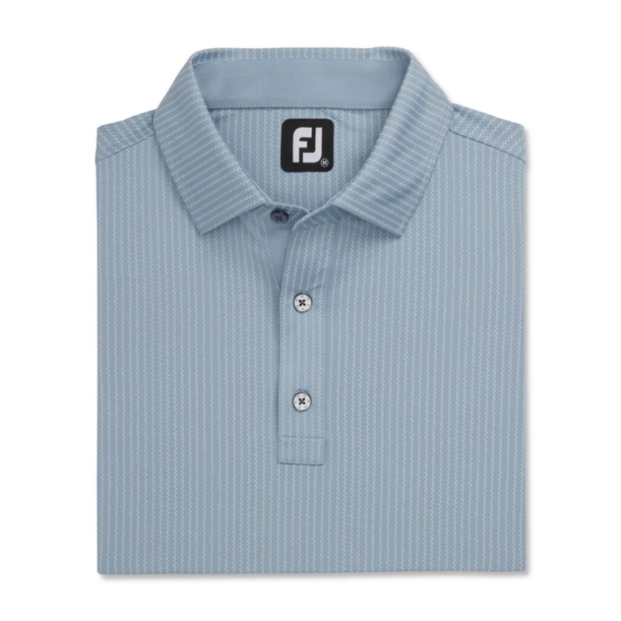 ZigZag Print Lisle Self Collar Footjoy CA Dove Grey-White