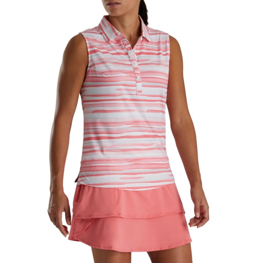 Footjoy CA Bright Coral Sleeveless Watercolor Women